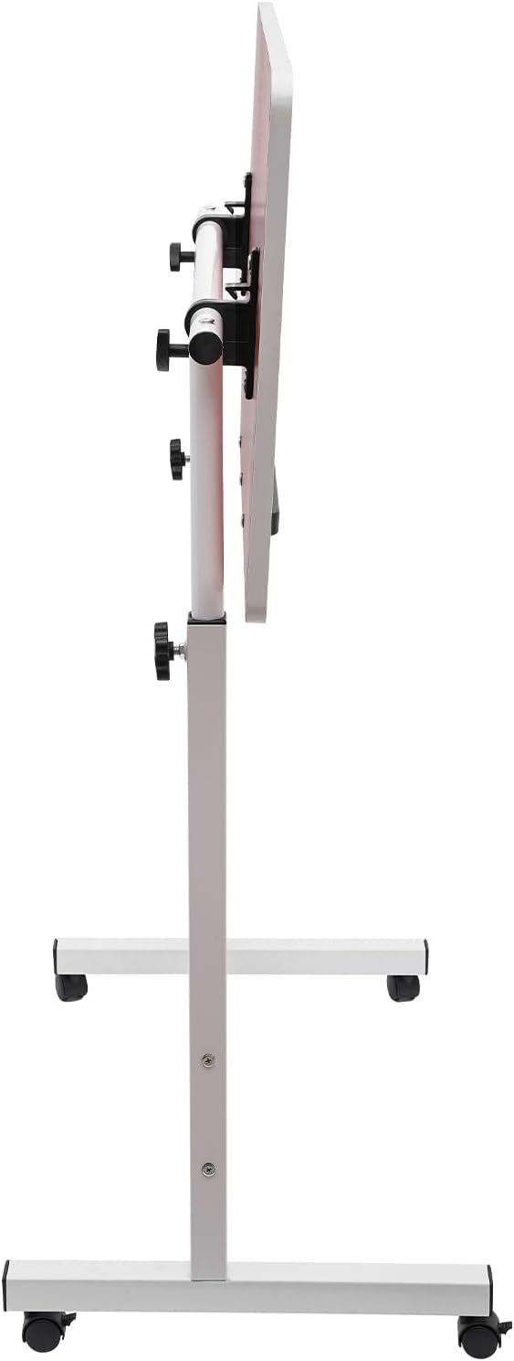 Small Mobile Standing Desk, 24" L×16" W Mobile Office Table, Rolling Laptop Table with 180° Flip, 30.5-43.11in Adjustable Height Desk for Small Spaces Home Offices