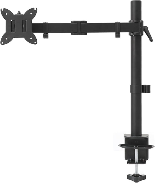 Amazon Basics Adjustable Single Monitor Arm Desk Mount, Holds up to 32" (38” Ultrawide) and 22 lbs, Adjustable Tension, VESA 75x75/100x100, Black
