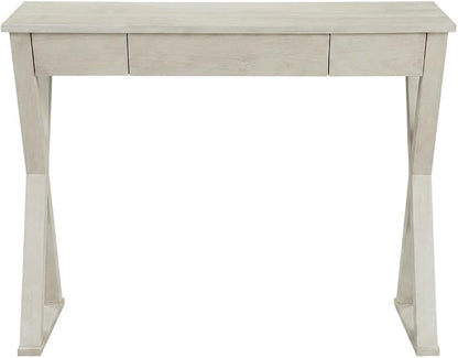 White Desk with Hutch, Stylish Workspace, Durable, Space-Saving, Ideal for Home and Professional Office Environments