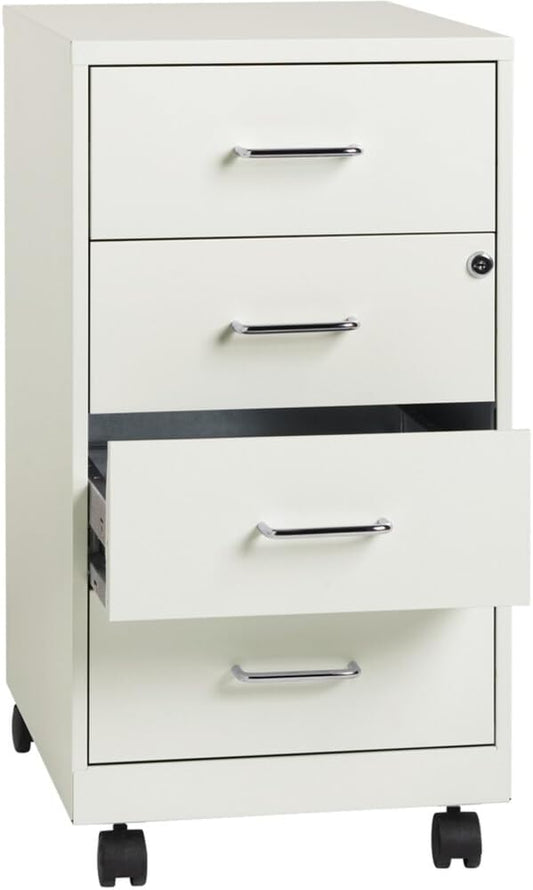 LYS 26-1/2" Mobile Storage Cabinet - 4-Drawer, White