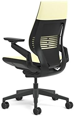 Steelcase Gesture Office Chair - Cogent: Connect Coconut Fabric, Low Seat Height, Wrapped Back, Dark on Dark Frame, Lumbar Support