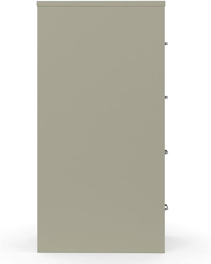 Staples 4-Drawer Vertical File Cabinet, Letter Size Documents, Lockable, 26.5" D x 15" W x 51.97" H, Putty/Beige