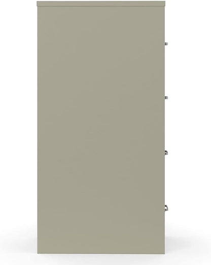Staples 4-Drawer Vertical File Cabinet, Letter Size Documents, Lockable, 26.5" D x 15" W x 51.97" H, Putty/Beige