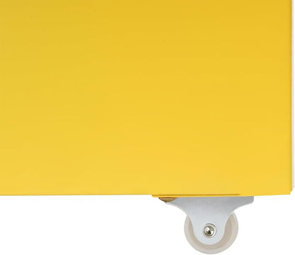 Vertical File Cabinet, 6 Drawers Rolling File Organizer Cabinets with Lock, Heavy Duty Metal Storage Cabinet, Movable Under Desk Filing Cabinet for Office, Study, Dresser (Yellow)