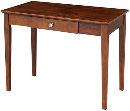 IC International Concepts, Writing Table, Solid Real Wood, Sturdy Parawood, Espresso