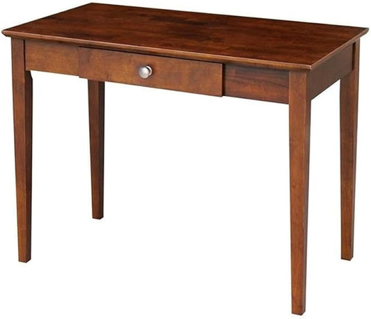 IC International Concepts, Writing Table, Solid Real Wood, Sturdy Parawood, Espresso