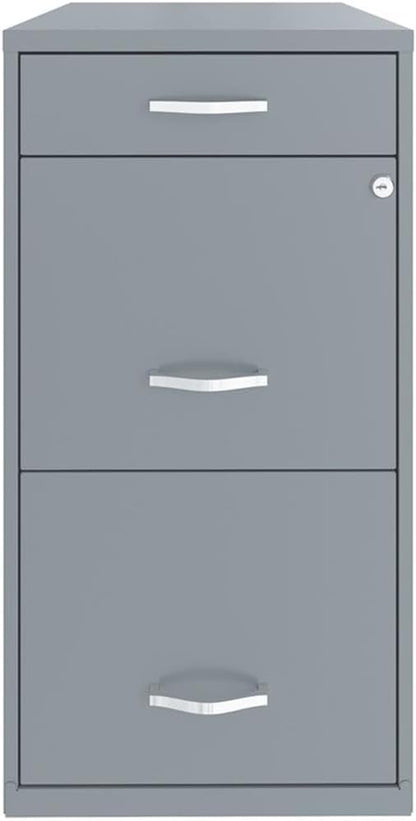 Hirsh Industries Space Solutions 18 inch 3 Drawer Metal File Cabinet with Pencil Drawer Gray