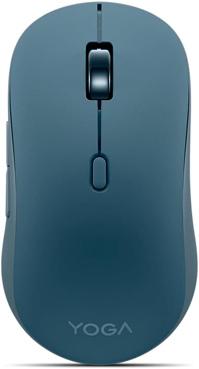 Lenovo Yoga Bluetooth Silent Mouse, 3 Level DPI Adjustment, 36 Month Battery Life, Bluetooth 5.3, 3 Device Paring, Whisper Quiet, Programmable Buttons, Smooth Finish, Tidal Teal
