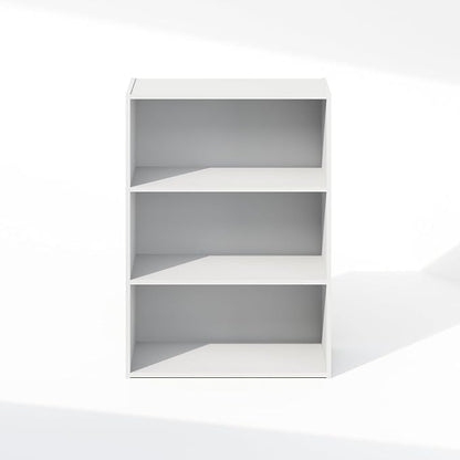 Furinno Simple Book Shelf, 3-Tier Bookshelf, Storage Shelves Bookcase, 9.7 x 23.7 x 31.5, for Living Room, Bedroom, Home Office, Plain White