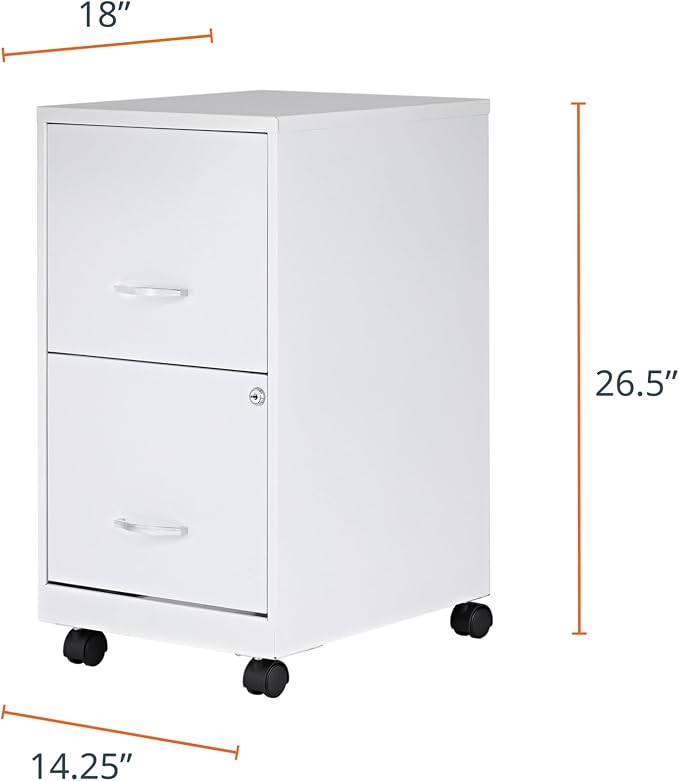 Lorell LYS SOHO File/File Mobile File Cabinet, White