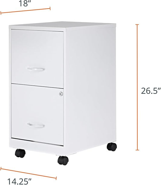 Lorell LYS SOHO File/File Mobile File Cabinet, White