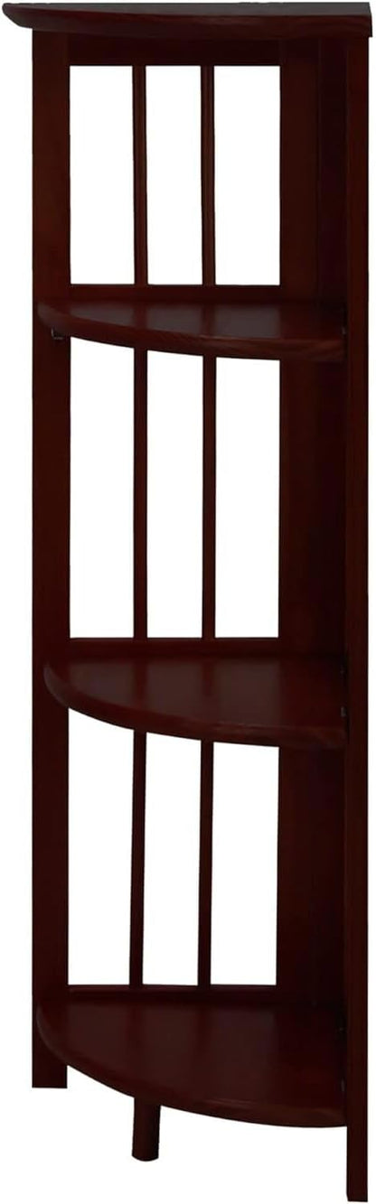 Casual Home Mission 4-Shelf Corner Folding Bookcase, Truffle Brown