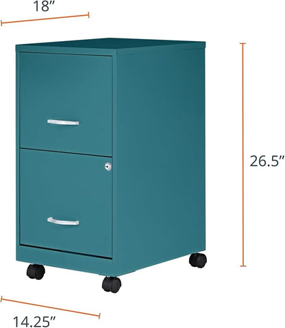 Lorell LYS SOHO File/File Mobile Cabinet, Teal