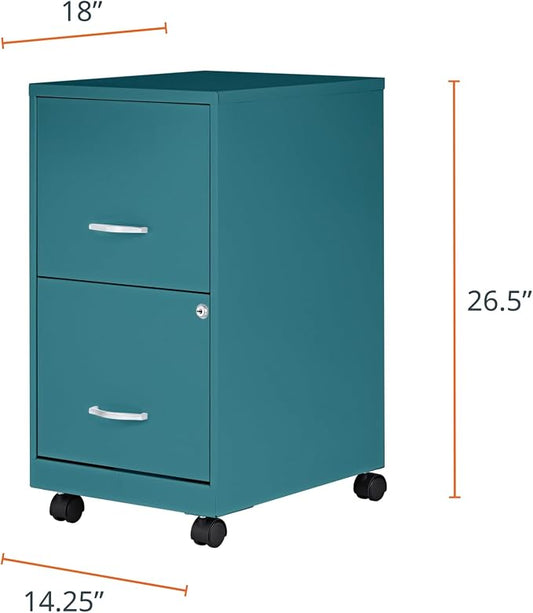Lorell LYS SOHO File/File Mobile Cabinet, Teal
