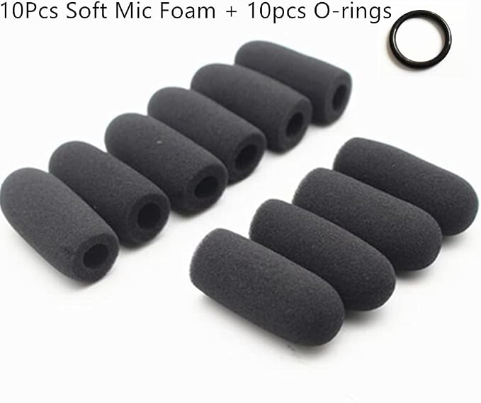 10 Pack Soft Mic Foam Covers Windscreens for David Clark M-4/M-7 Lightspeed Aviation Headsets Microphone