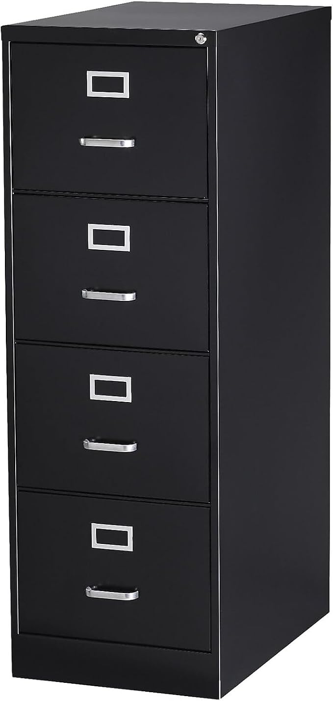 STAPLES Commercial 4 File Drawer Vertical File Cabinet, Locking, Black, Legal, 26.5" D