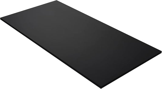 Kaboon Universal Table Top 27.5" D x 55" W, Solid One-Piece Wood Desktop, Universal Wood Countertop, Reversible Melamine Top, Double Desks, Laundry Folding Table, L-Desk, Black