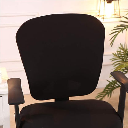 Jinzio Computer Office Chair Cover - Split Protective & Stretchable Cloth Polyester Universal Desk Task Chair Chair Covers Stretch Rotating Chair Slipcover, Black