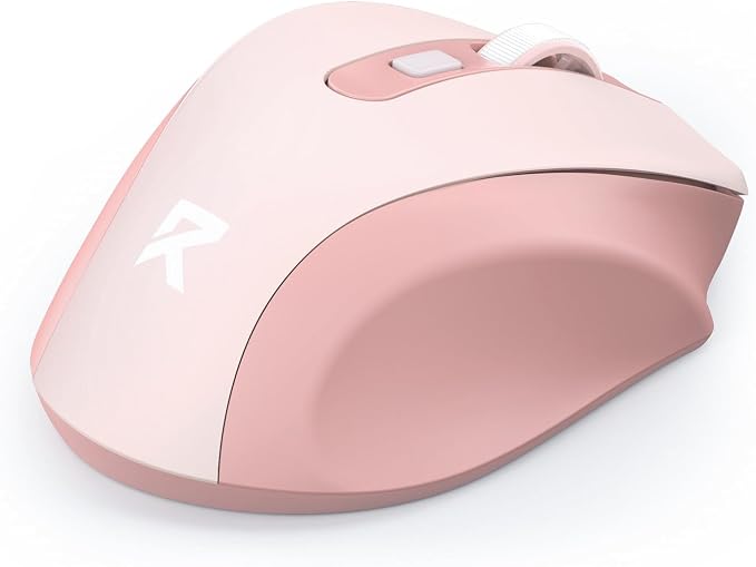 Redragon Wireless Mouse for Laptop, Bluetooth Mouse (BT5.0/3.0&2.4G) with 5 Level 4000DPI, Silent Cordless Computer Mice 6 Buttons,18 Months Battery,Compatible with PC, Laptop, Desktop-Pink