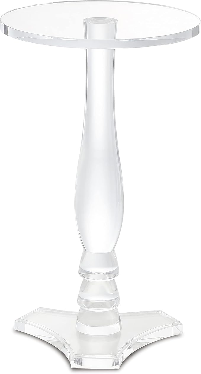Artmaze Clear Acrylic Small End Table,Side Table for Office,Nightstand for Living Room and Bedroom, 15x15 inch，25.2 inch High
