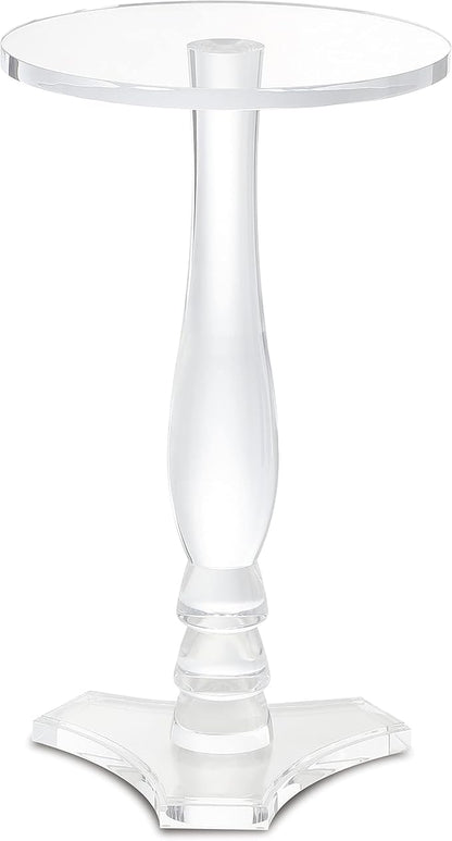 Artmaze Clear Acrylic Small End Table,Side Table for Office,Nightstand for Living Room and Bedroom, 15x15 inch，25.2 inch High