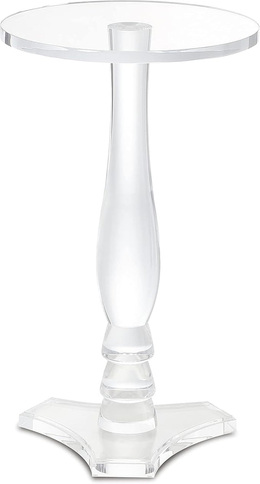 Artmaze Clear Acrylic Small End Table,Side Table for Office,Nightstand for Living Room and Bedroom, 15x15 inch，25.2 inch High