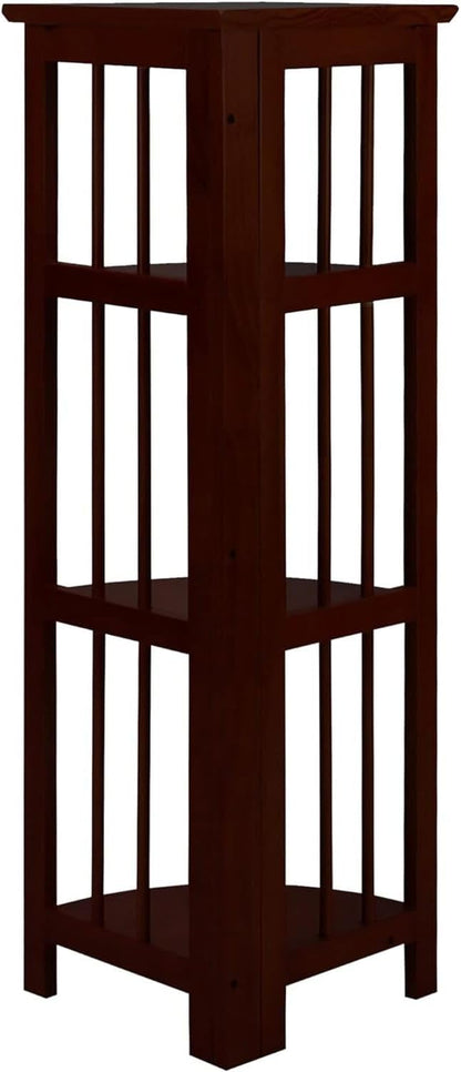 Casual Home Mission 4-Shelf Corner Folding Bookcase, Truffle Brown
