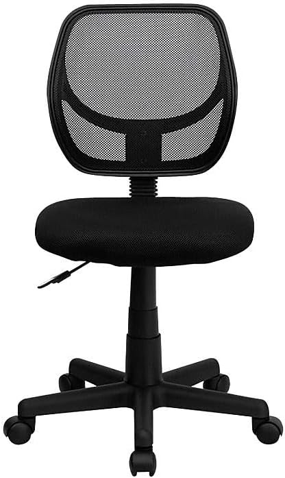 Flash Furniture Neri Low Back Black Mesh Swivel Task Office Chair with Curved Square Back