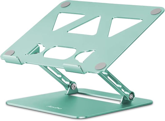 Aoviho Adjustable Laptop Stand for Desk,Portable Laptop Stand Holder and Riser,Foldable Aluminum Notebook Computer Stands for MacBook Air Pro HP Lenovo Dell Samsung, 10-15.6 inch (Fresh Green)