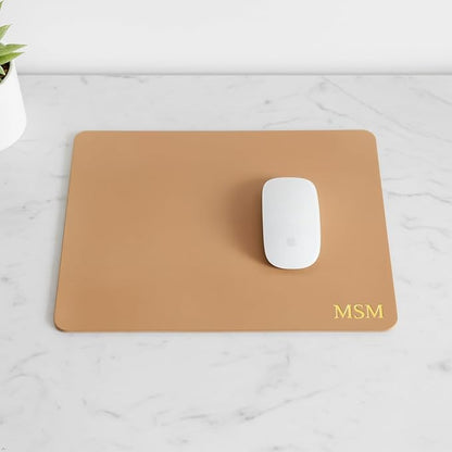Northwind Personalized Leather Mouse Pad – Made in USA - Minimalist Custom Monogrammed Full Grain Leather Mousepad | Premium Office Desk Accessory Gift for Men and Women, 7.5" x 9" Rectangular