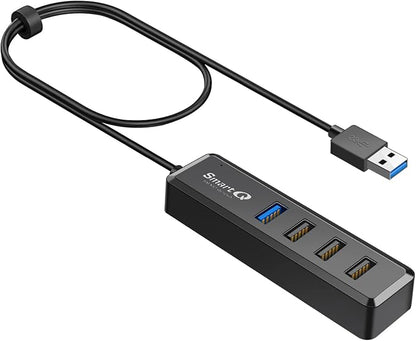 SmartQ 4-Port Hub - 1 USB 3.0 + 3 USB 2.0 Ports for MacBook, Mac Pro, Mac mini, iMac, Surface Pro, XPS, PC, Flash Drive, Mobile HDD, Laptop Extension Cable