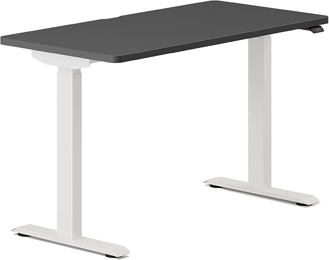 Branch Duo Standing Desk 48 Inches - Adjustable Standing Desk with 20” Range - OLED Control Panel - Frameless Design & Compact Size Suitable for Many Spaces - White Base - Charcoal Top