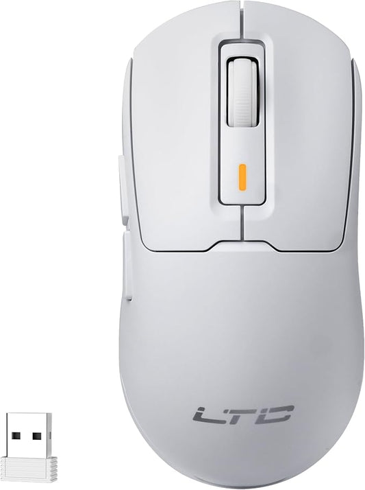 LTC GM024 Tri-Mode Wireless Gaming Mouse, 59g Ultra-Light Ergonomic Gaming Mouse 2.4Ghz/BT/Wired, 6-Level DPI 8000 Max, 1000Hz, 5 Programmable Buttons, Pro Software