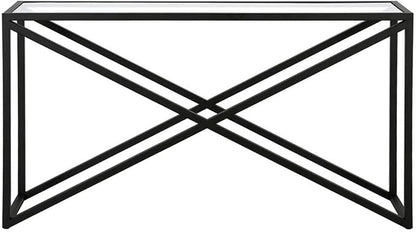 Calix 55'' Wide Rectangular Console Table in Blackened Bronze