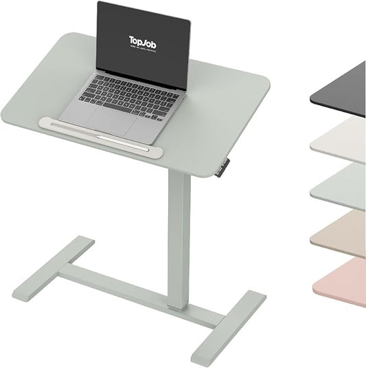 TopJob AnyDesk Nest Pro Sit Standing Desk, Portable Folding Stand Desk with Hidden Wheels, Computer Workstations, Home Use, Couch Side Table, Bedside Table, Kitchen Prep Table, Cordless (Mint)