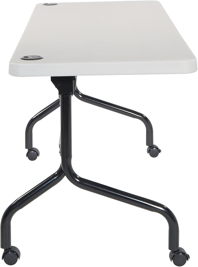Office Star Resin Multipurpose Flip Training Table with Locking Casters for Home and Office, 5 Feet