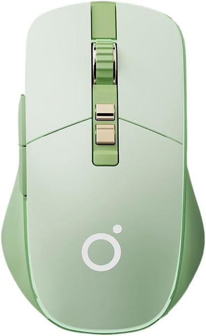 Wireless Gaming Mouse Tri-Mode 2.4Ghz/Bluetooth 5.0/Wired USB-C with RGB LED Backlit 5-Level DPI Rechargeable Ergonomic Silent Optical Mice for iMac/MacBook/Computer/Laptop, Matcha Green