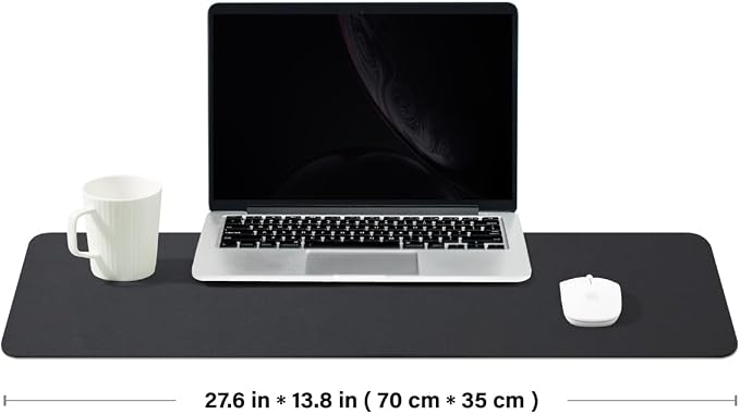 Cork Desk Mat - Dual-Sided Desk Pad for Office and Home - Desk Organization and Accessories - Ideal for Large Mouse Pad and Desk Mats on Top of Desks(Black,27.6"x 13.8")