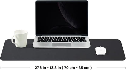 Cork Desk Mat - Dual-Sided Desk Pad for Office and Home - Desk Organization and Accessories - Ideal for Large Mouse Pad and Desk Mats on Top of Desks(Black,27.6"x 13.8")