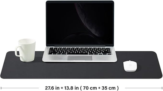 Cork Desk Mat - Dual-Sided Desk Pad for Office and Home - Desk Organization and Accessories - Ideal for Large Mouse Pad and Desk Mats on Top of Desks(Black,27.6"x 13.8")