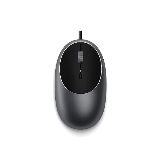 Satechi Aluminum C1 Wired USB C Mouse, Optical Computer Mouse for MacBook Air/Pro/Neo, iPad Air/Pro, iPad mini, Mac mini, iMac - Space Gray