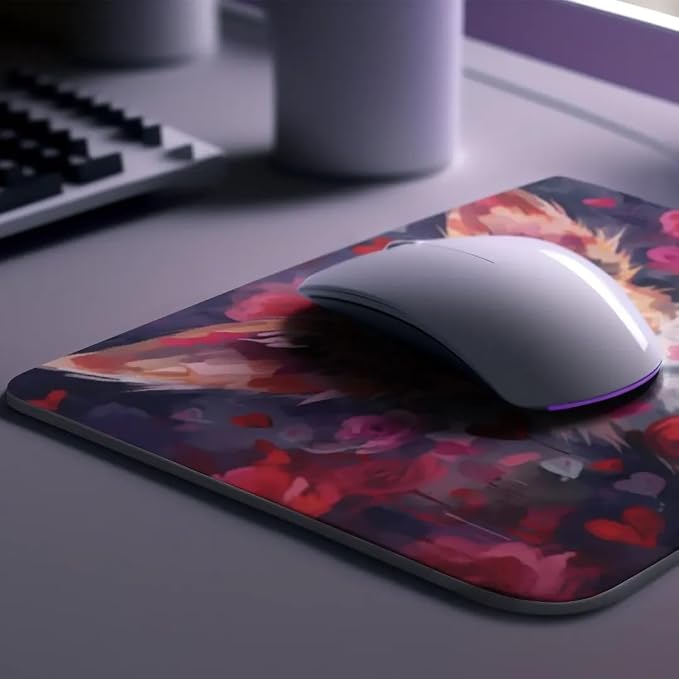 Chihuahua Mouse Pad Dog with Red Hearts Pattern Non-Slip Rubber Mouse Pad Puppy in Love Mouse Pad for Home Office Work Desk Computer Desktop Laptop for Dog Lovers
