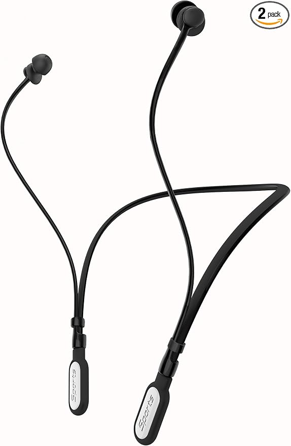 HALLEAST Earplugs for Concert, Noise Reduction, Hearing Protection, with Removable Ear Plug Lanyard, Safety Connector Cord Strap Neckband – SNR 26dB, NRR 14dB, Black Plug + White Tip