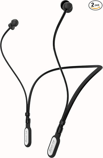 HALLEAST Earplugs for Concert, Noise Reduction, Hearing Protection, with Removable Ear Plug Lanyard, Safety Connector Cord Strap Neckband – SNR 26dB, NRR 14dB, Black Plug + White Tip