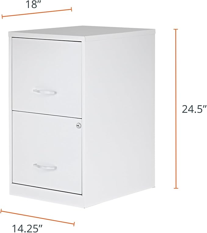 NuSparc 2 Drawer Locking Filing Cabinet | Pre-Assembled Steel Construction | Space-Saving Design is Perfect for Home and Small Office | Letter-Size | Assembled in North America