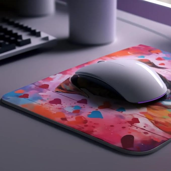 Boxer Mouse Pad Dog with Red Hearts Pattern Non-Slip Rubber Mouse Pad Puppy in Love Mouse Pad for Home Office Work Desk Computer Desktop Laptop for Dog Lovers