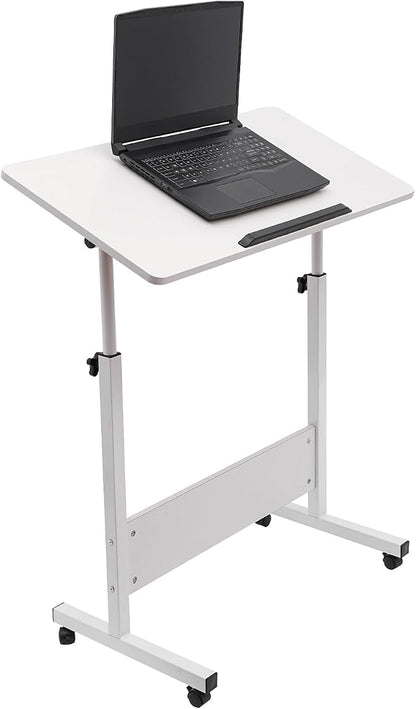 Small Mobile Standing Desk, 31" L×16" W Mobile Office Table, Rolling Laptop Table with 180° Flip, 32-47in Adjustable Height Desk for Small Spaces Home Offices