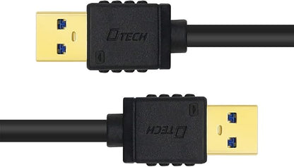 DTECH 3 ft USB 3.0 Type A to A Cable Male to Male High Speed Data Cord in Black