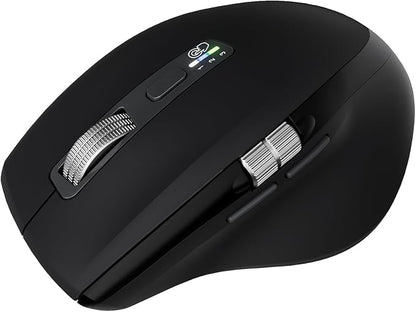 INFINMIND Wireless Bluetooth Side Scroll Mouse with Multi-Device, Ergonomic Computer Mice with Smart Flying Scroll, Quiet Click 4-Level DPI for Computer, Laptop, iPad, Tablet, MacBook (Black)