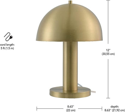 Globe Novogratz x Electric 65856 Olivia 12" Table Lamp, Matte Brass
